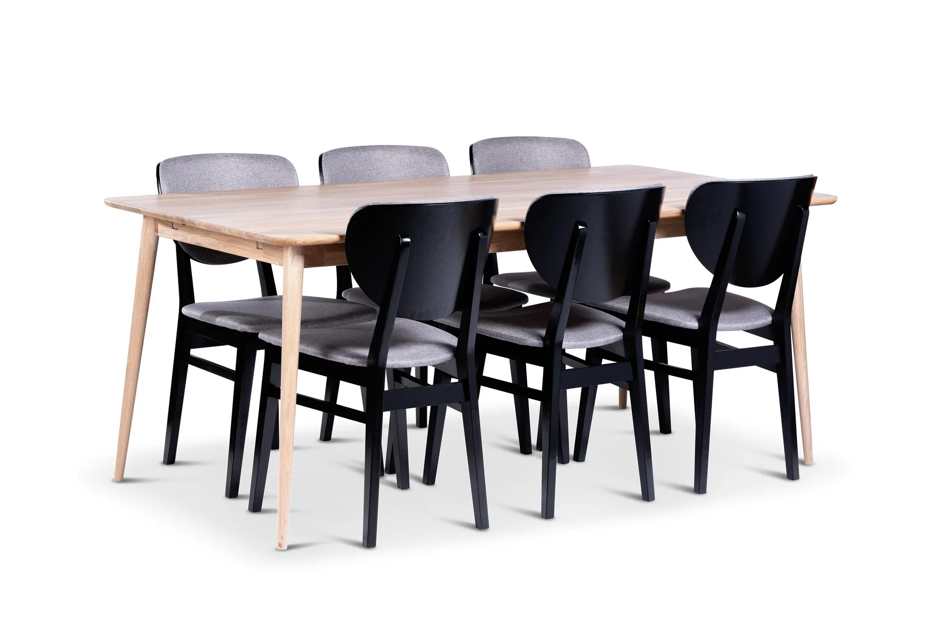 Odense Matgrupp 180 cm med 6 Borgholm Stolar i massivt trä