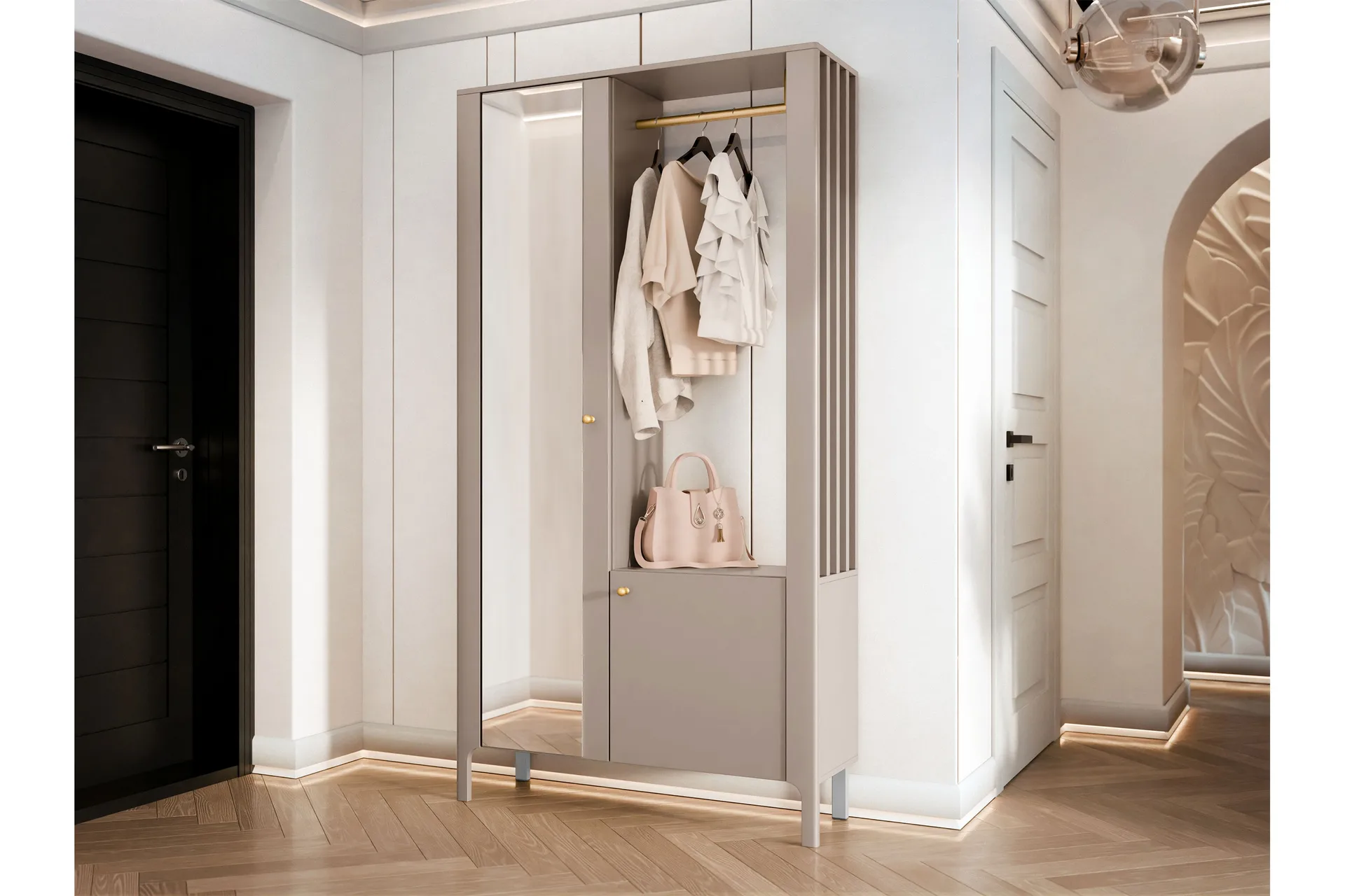 Aggarwal Garderob med Spegel 105x197 cm