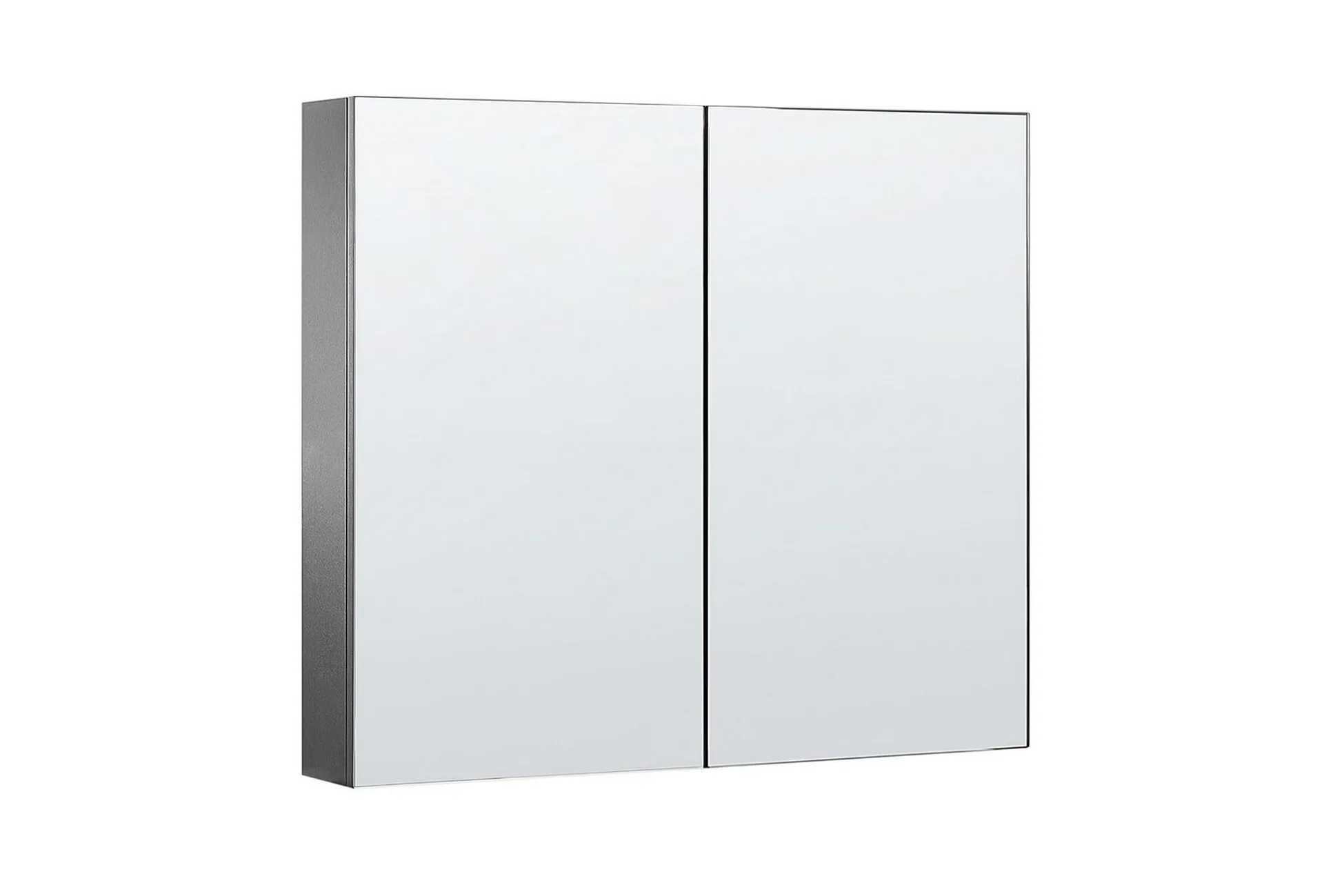 Badrumsskåp med spegel Navarra Svart, Silver, 80x14x70 cm