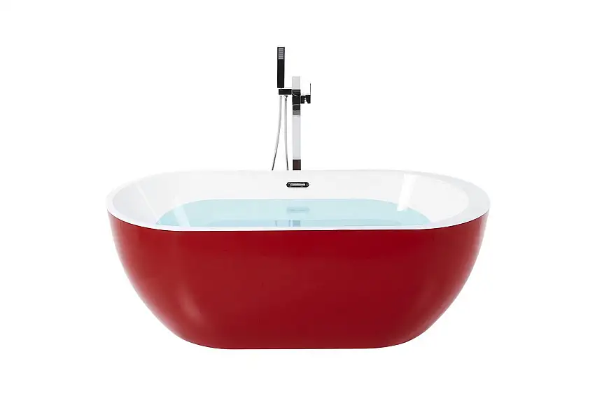 Badkar Nevis Röd/vit/silver, 78x170x59 cm