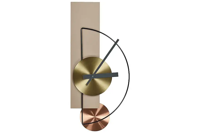 Väggklocka Cevins Beige/svart/guld/koppar