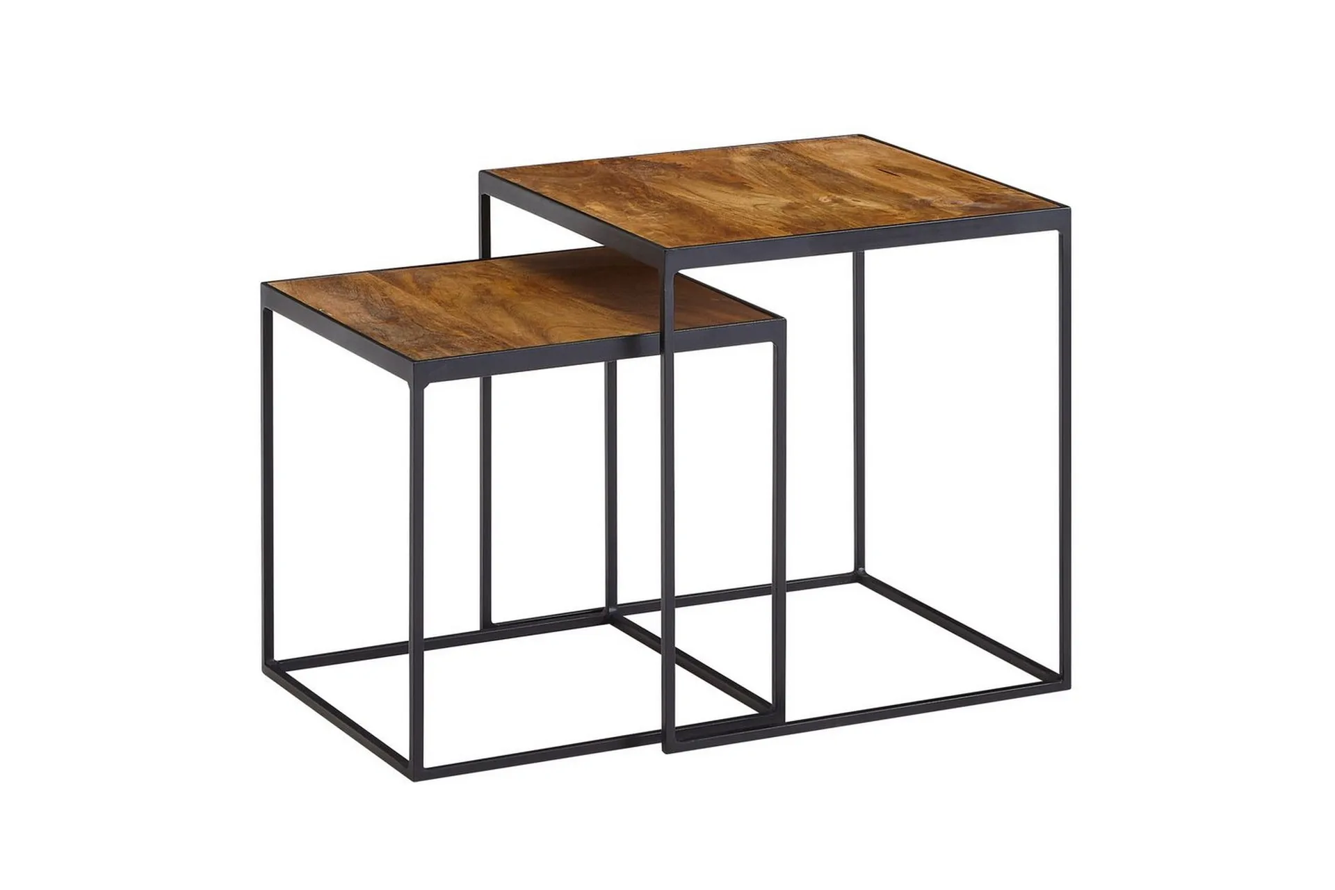 Wohnling Satsbord Wohnling Set om 2 massivt trä med metallben modern