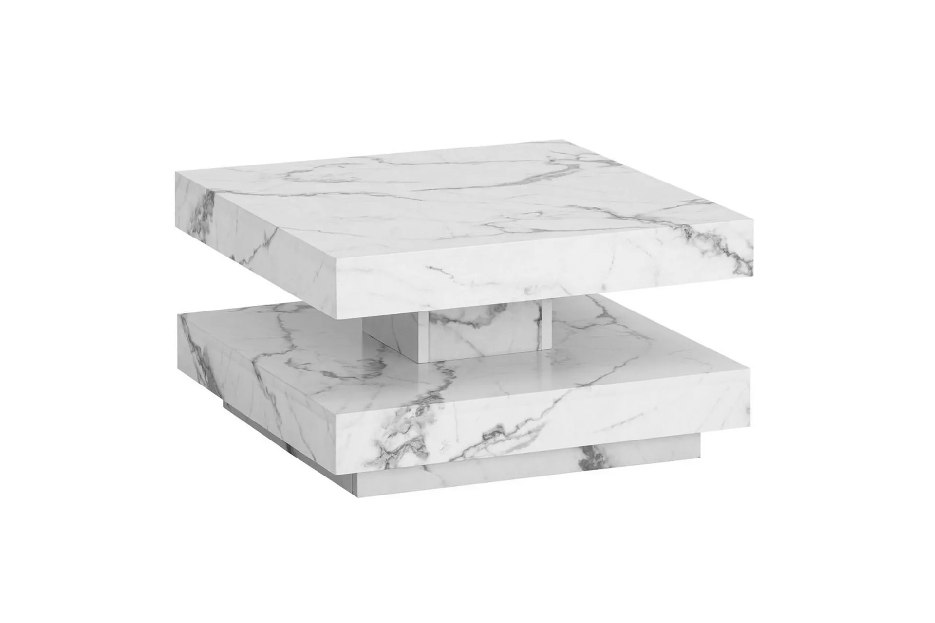 Wohnling Soffbord Wohnling fyrkant 60 cm, stenoptikstil, modern look Marmor Vit Marmor Vit