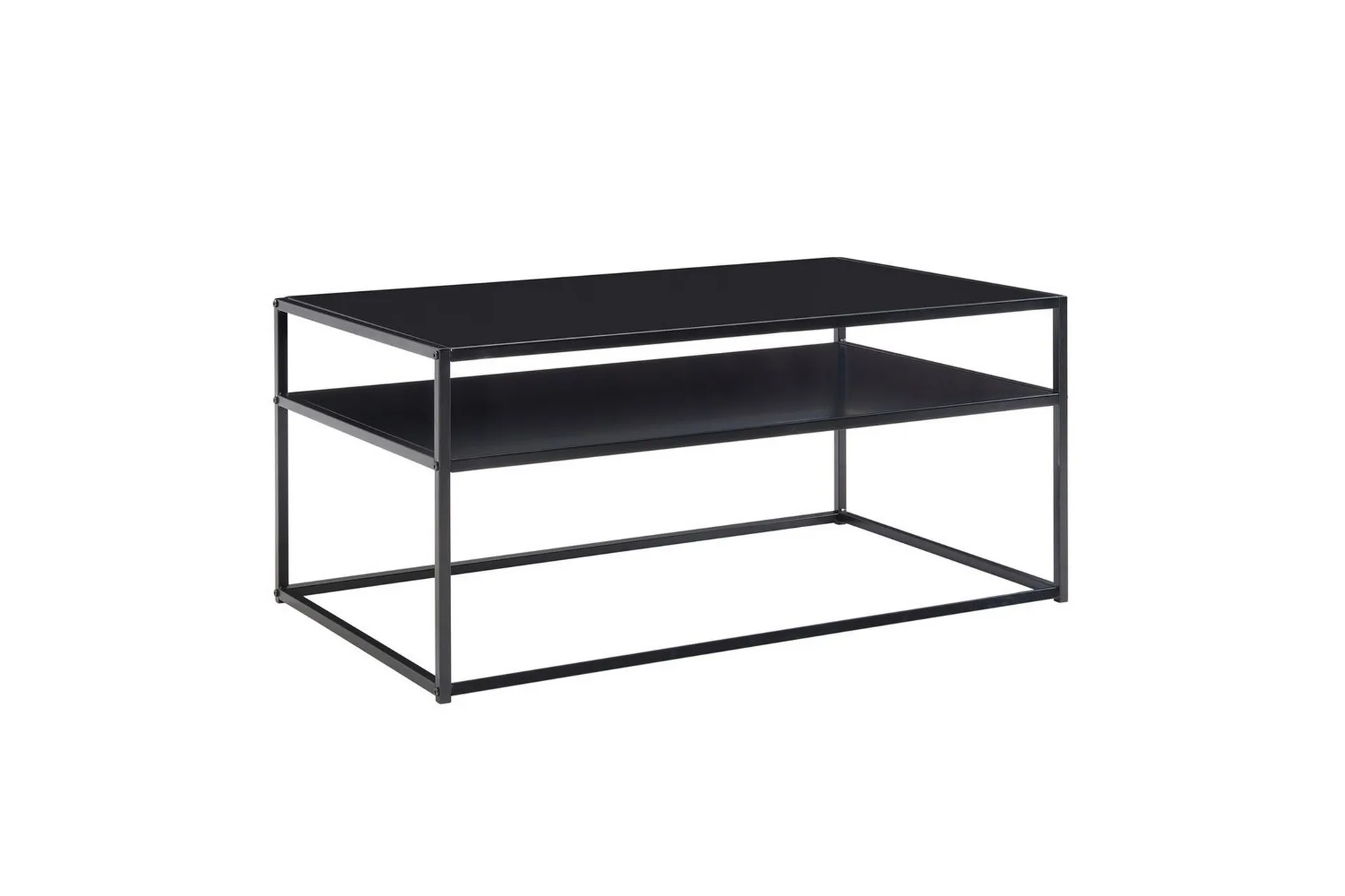 Wohnling Soffbord Wohnling metall rektangulär med bricka, modern stil Svart Svart
