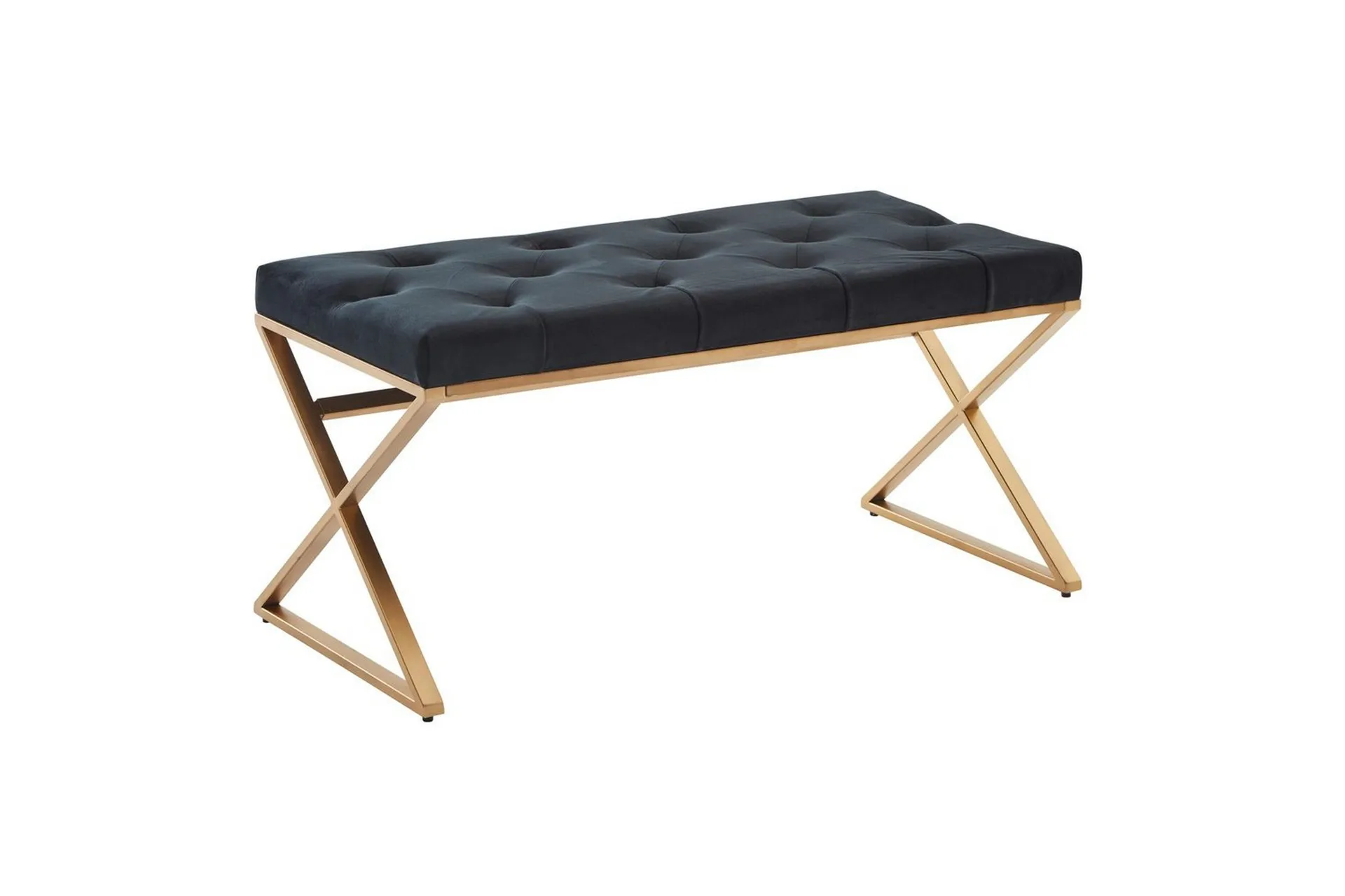 Wohnling Bänk Wohnling klädd Chesterfield-utseende med sammetsklädsel enkel ram enkel ram