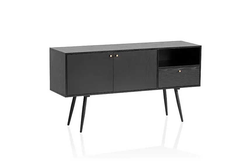 Wohnling Sideboard Wohnling Melaminbelagd MDF 140 cm med 2 dörrar 1 låda Modern
