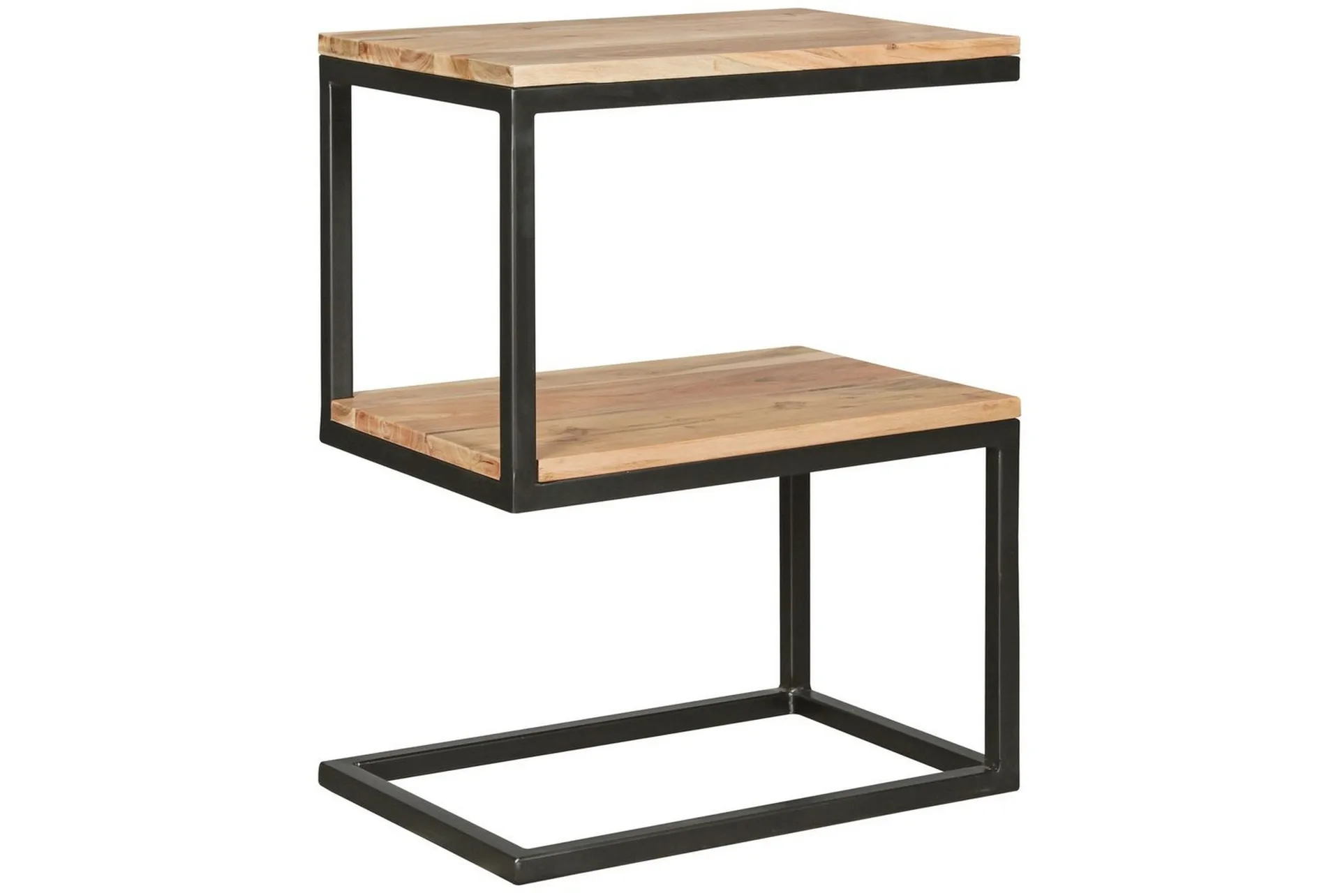 Wohnling Sido bord Wohnling Massivt trä, S Cube, metallram i lantlig stil Akacia Akacia