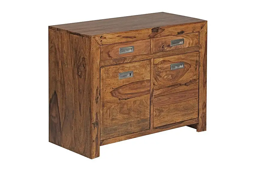 Wohnling Sideboard Wohnling Massivt trä 90 cm 2 dörrar 2 lådor Lantstil