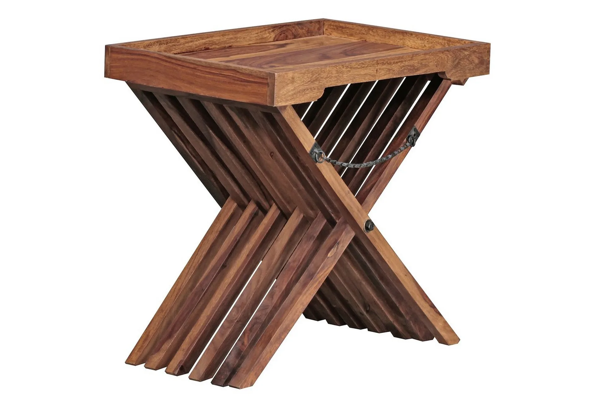 Wohnling Sido bord Wohnling Rustik massivt trä hopfällbar korsbensdesign lantligt
