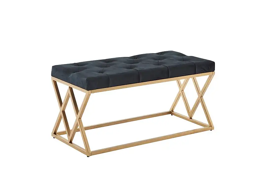 Wohnling Bänk Wohnling klädd Chesterfield-utseende med sammetsklädsel dubbelsäng dubbelsän