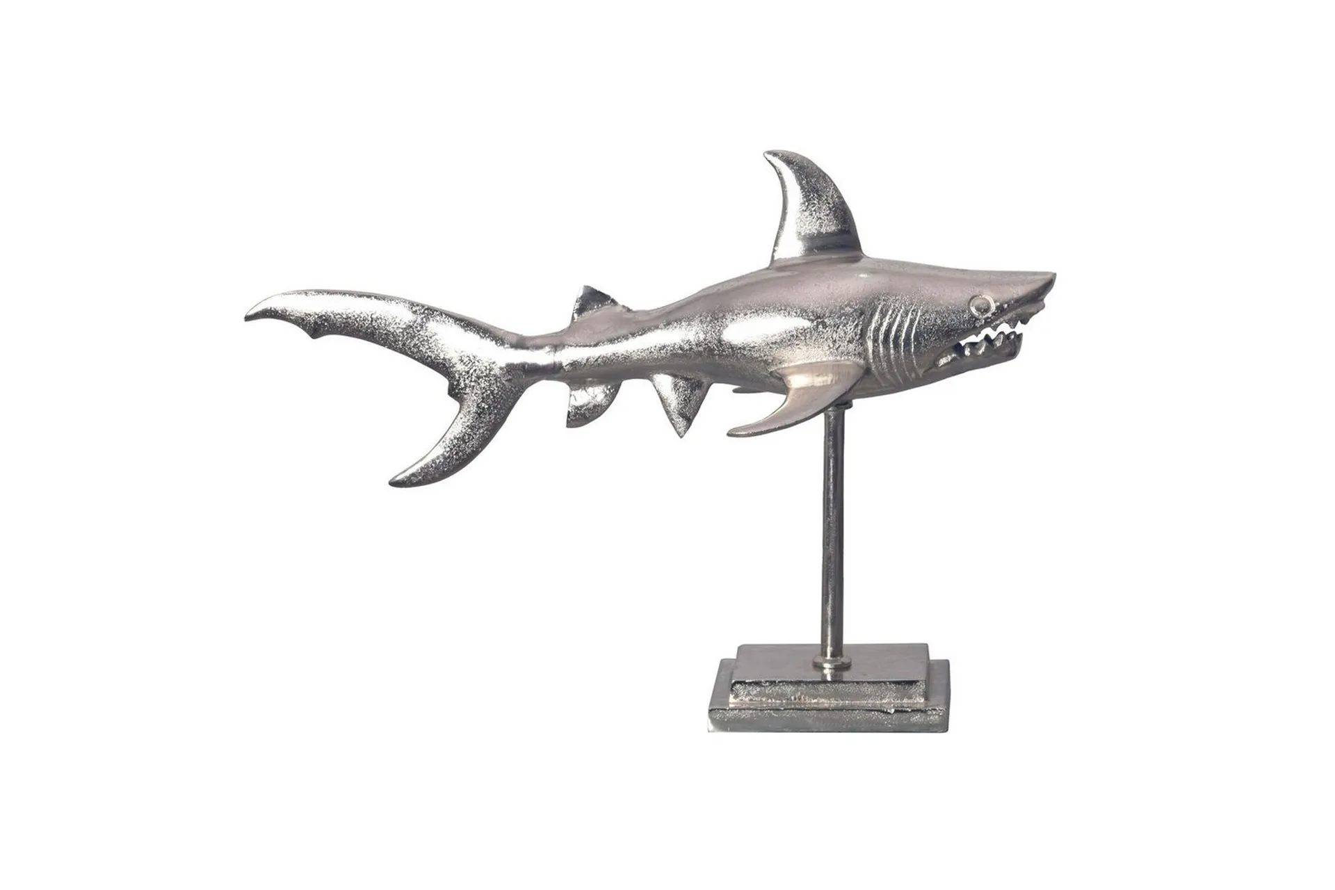Wohnling Dekorativ figur Wohnling Dekorhaj 70 cm aluminium, maritim stil Silver Silver
