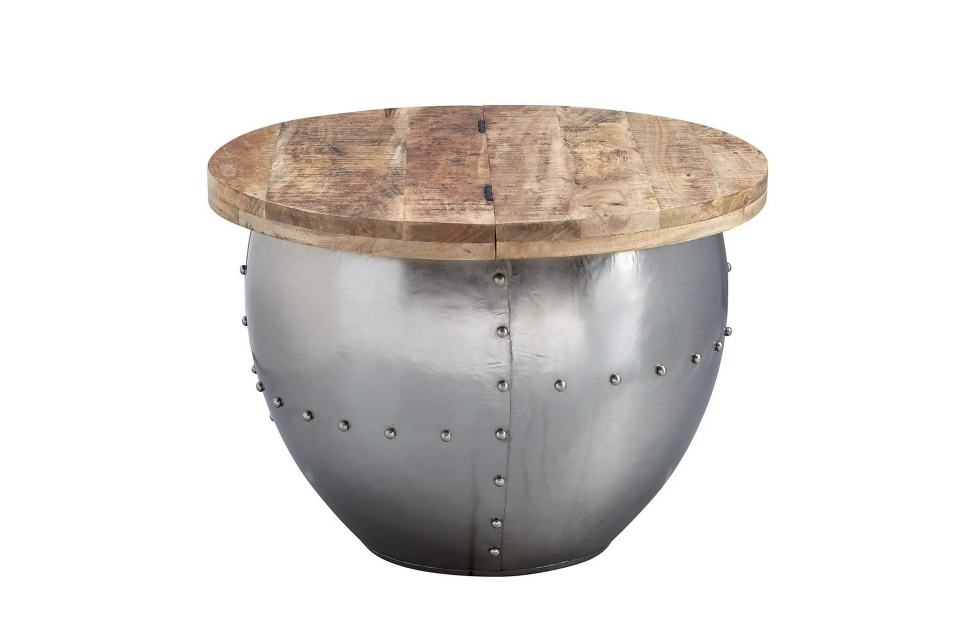 Wohnling Soffbord Wohnling Massivt trä 60 cm Industriell nitad förvaringsutrymme