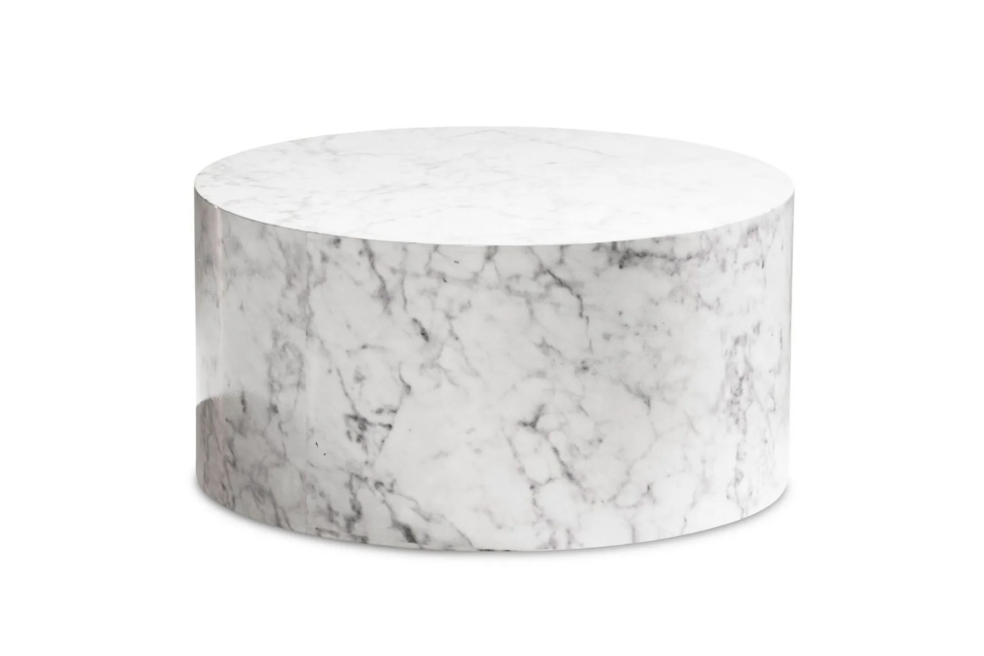 Wohnling Soffbord Wohnling MONOBLOC rund 60 cm, modern stil Marmor Vit Marmor Vit