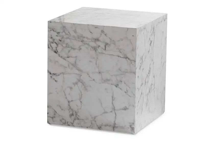 Wohnling Soffbord Wohnling MONOBLOC marmorausseende 40x40x45 cm, modern stil Marmor Vit Ma