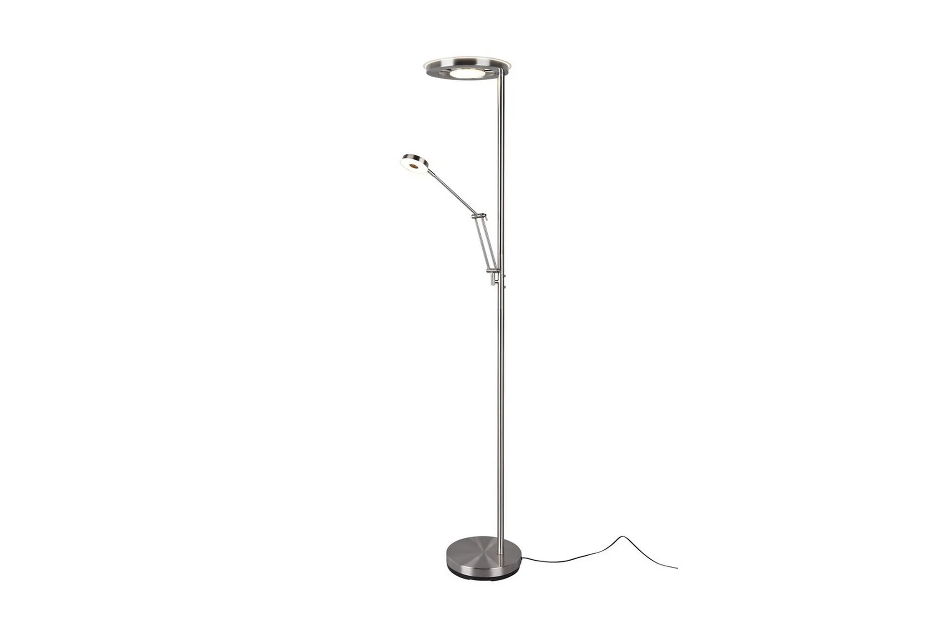 Trio Lighting Golvlampa TRIO Barrie Borstad stål Borstad stål