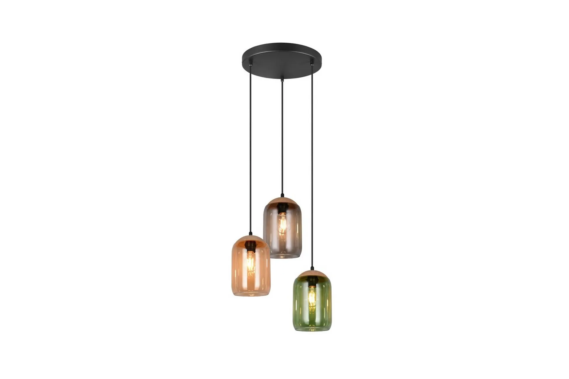 Trio Lighting Pendel TRIO Cork 3-del 3-del