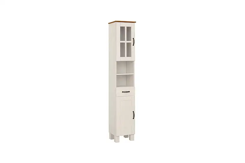 Loft24 Badrumsskåp Alby 33x30x180 cm, Vit/Honung 33x30x180 cm, Vit/Honung