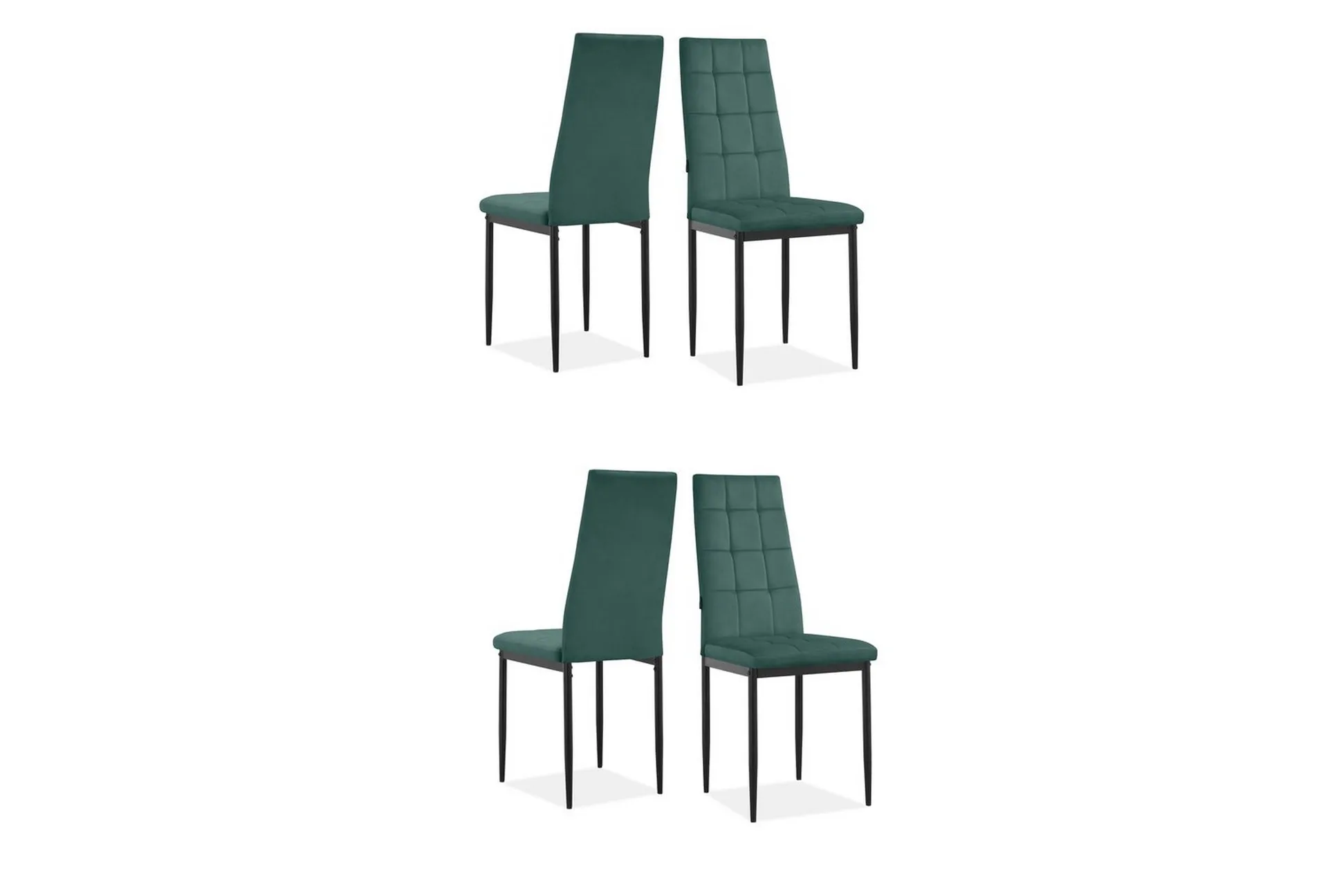 Loft24 Matstol Becca set om 4 Sammet/metall, Mörkgrön Sammet/metall, Mörkgrön