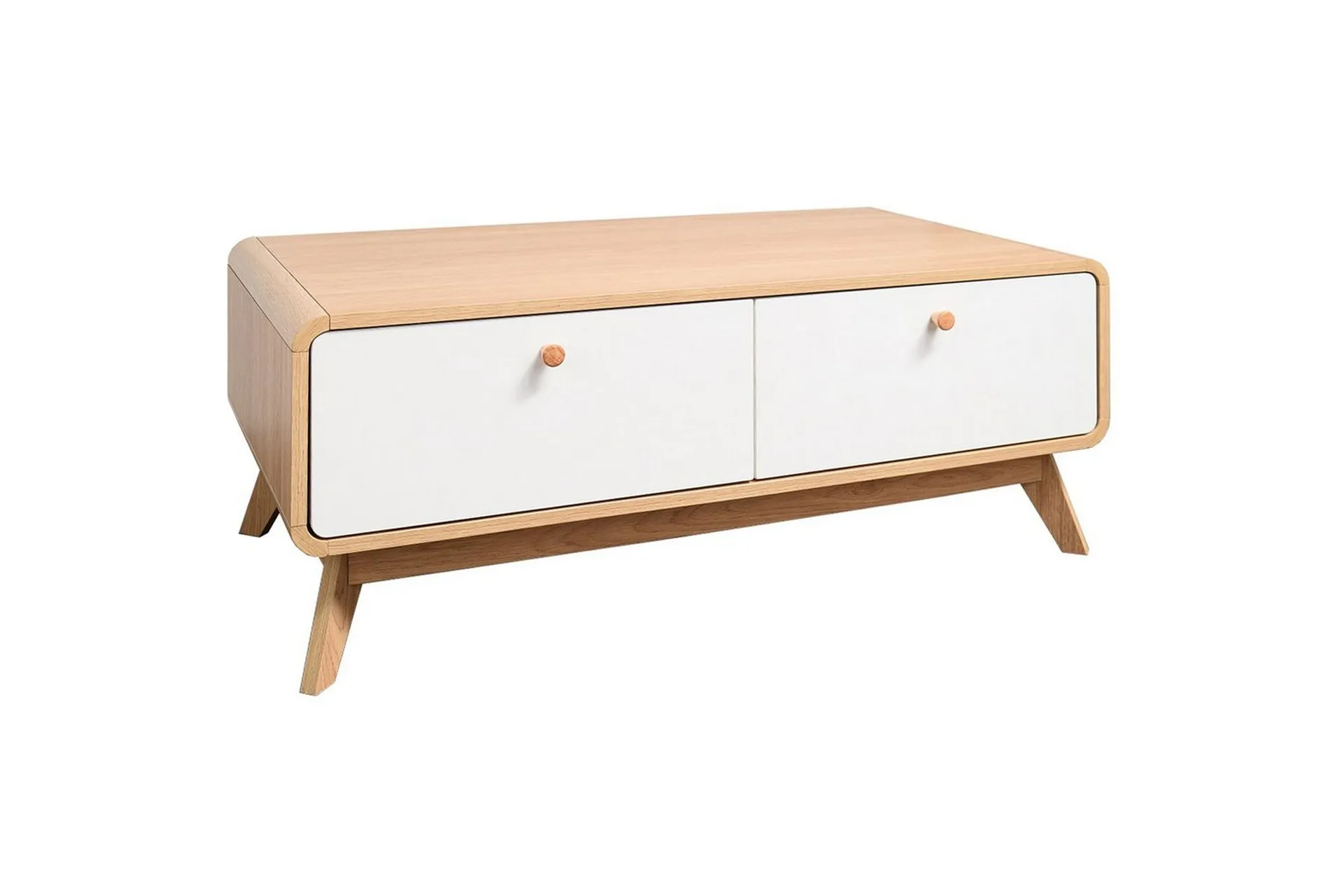 Loft24 Lowboard Cassie 100x51x40 cm, Ek/Vit 100x51x40 cm, Ek/Vit
