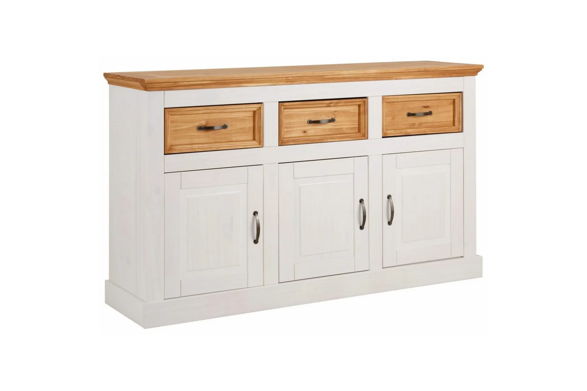 Loft24 Skänk Selma 145x38x87 cm, Vit/Fläck/Vax 145x38x87 cm, Vit/Fläck/Vax