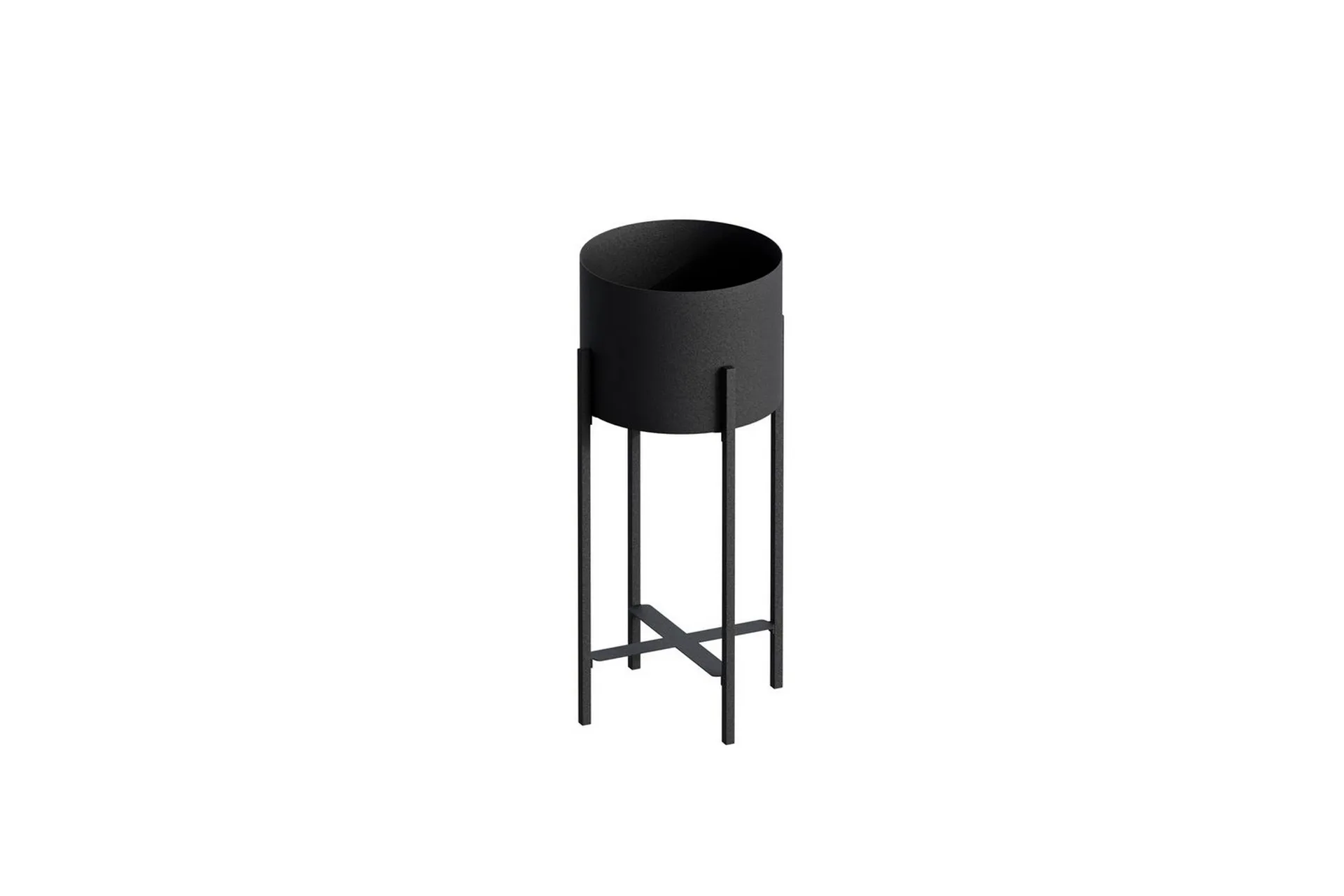 Dekorativ Kruka Mirven Svart 23 x 23 x 48 cm 23 x 23 x 48 cm