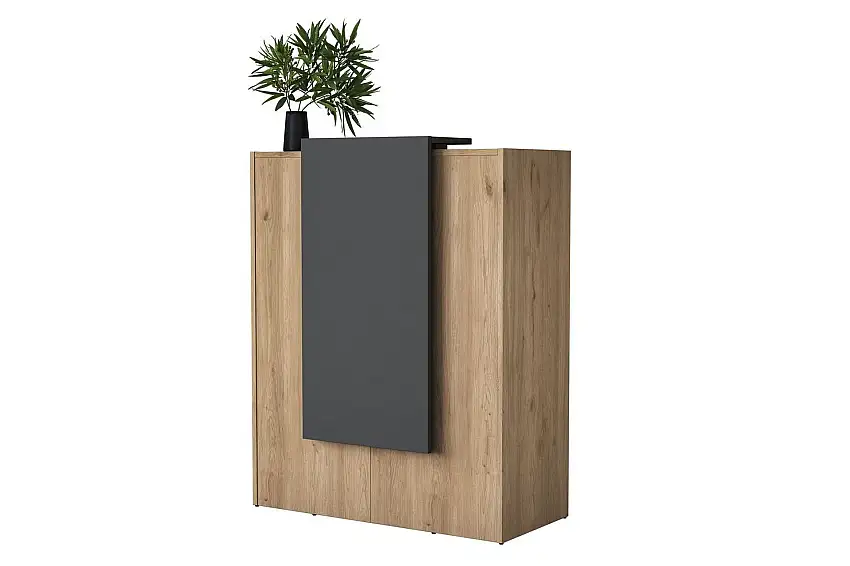 Receptionbord Valnöt / Antracit Rödfärgat trä/Antracit