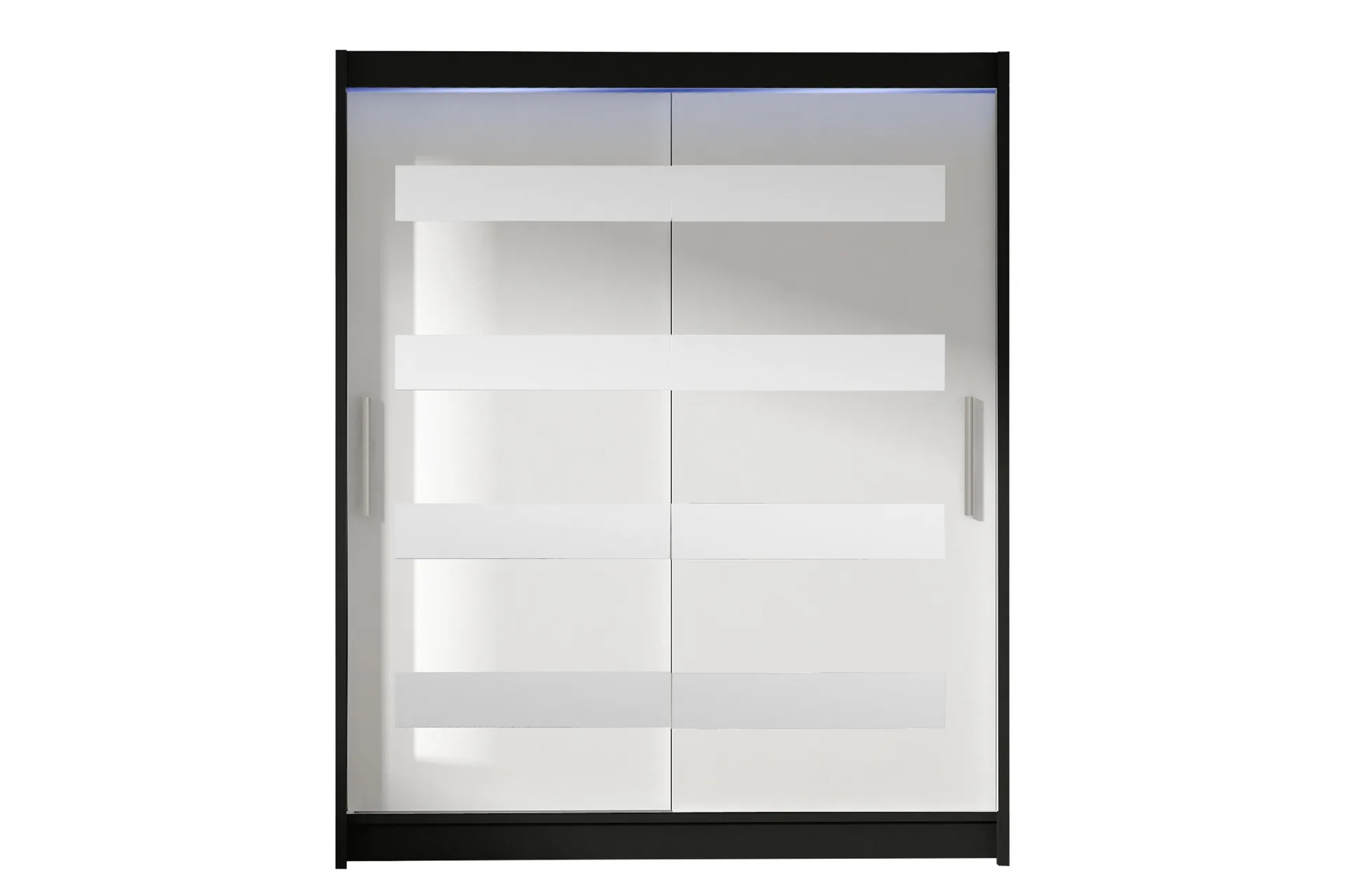 Bay Garderob m. Spegel 150x200 cm Svart/Vit