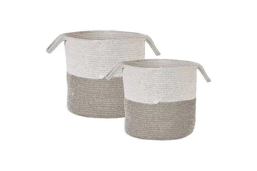 Korg Pazha set om 2 Beige, vit