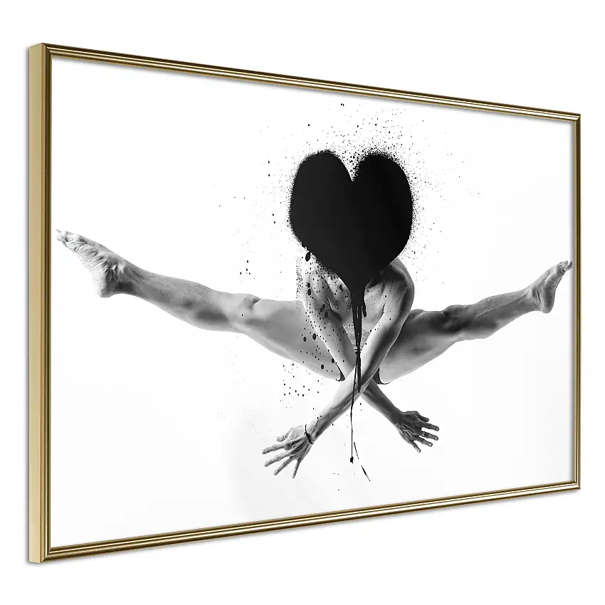Poster ArtgeistAffisch JumpGuld ram, 45x30 cm