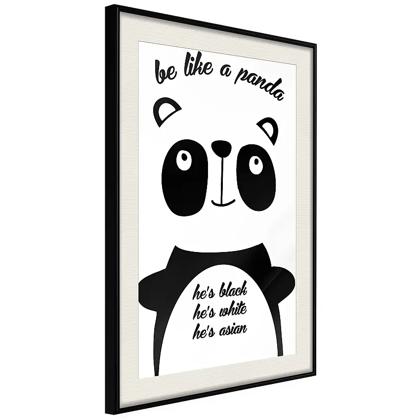 Poster ArtgeistAffisch Be Like a PandaSvart ram med passepartout, 20x30 cm