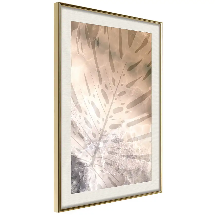 Poster ArtgeistAffisch Amber MonsteraGuld ram med passepartout, 30x45 cm