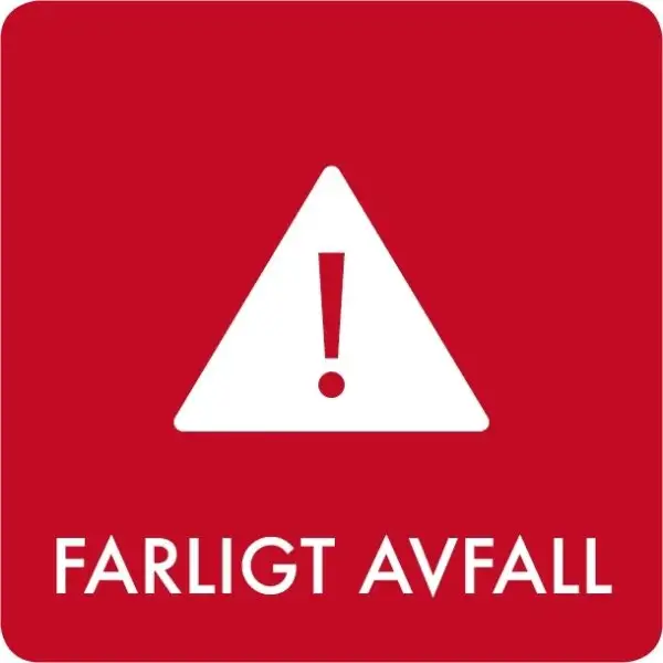 Avfallsklistermärke, Farligt Avfall, Röd