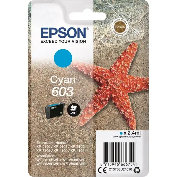 Bläckpatron Epson 603 Cyan Blister 2,4 ml