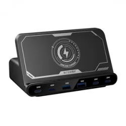 BliTZWOlF Blitzwolf BW-S27 160W, 2xUSB-A, 4xUSB-C, 15W trådlös laddare (svart)