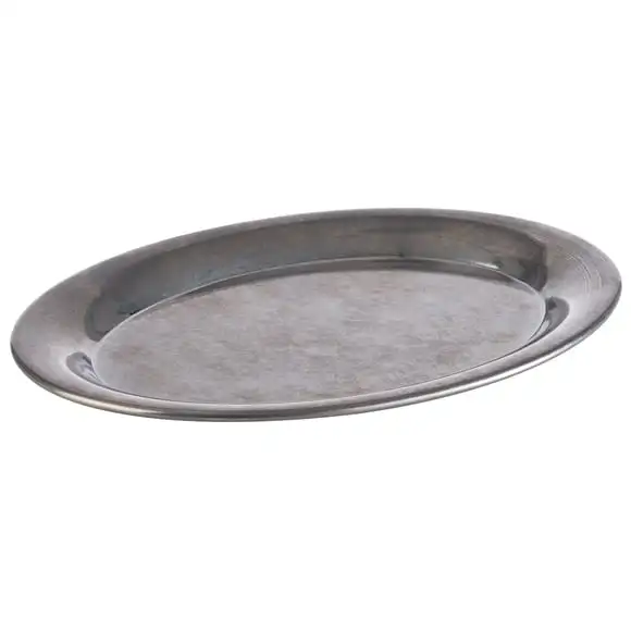 Bricka rostfri Vintage oval 20x14,5cm APS