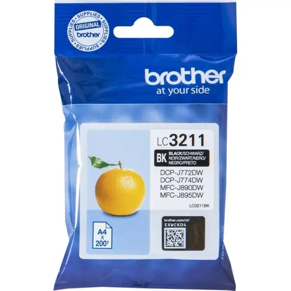 Bläckpatron Brother LC3211 Svart 200 sidor