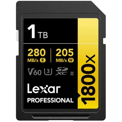 Lexar SDXC Pro 1800x U3 V60 UHS-II 1TB 280MB/s -minneskort
