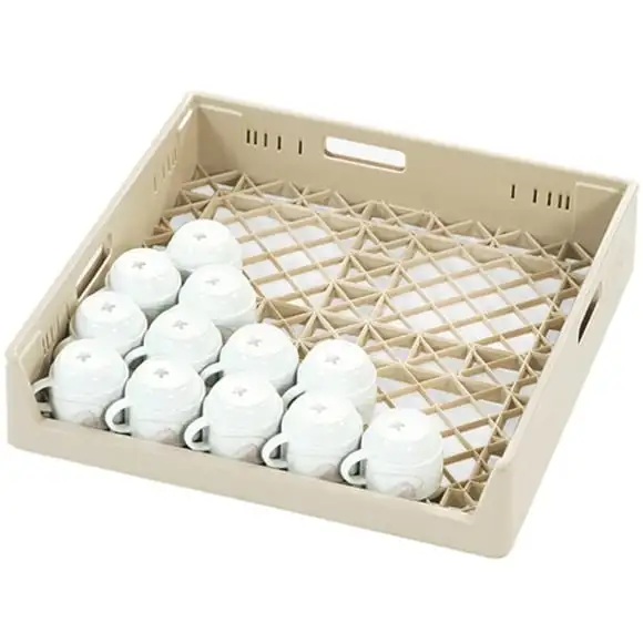 Diskkorg 50x50cm låg gavel för koppar&glas beige