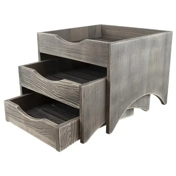 Displaytrappa 3-steg 39,5x39,5x32cm EK Driftwood