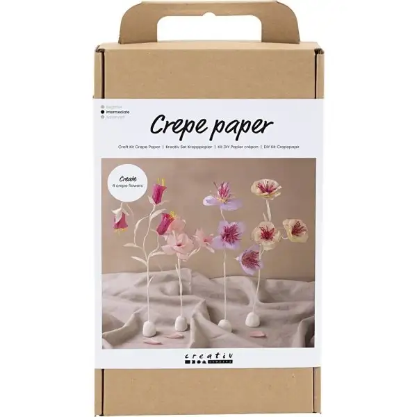 DIY kräppapper, pastellfärgade blommor