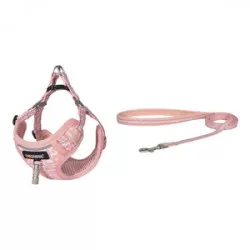 Dogness kattkoppel+sele promenadset (rosa)