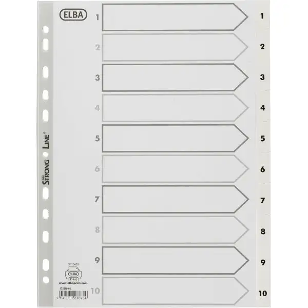 Elba Strong-Line register A4, 1-10, vit