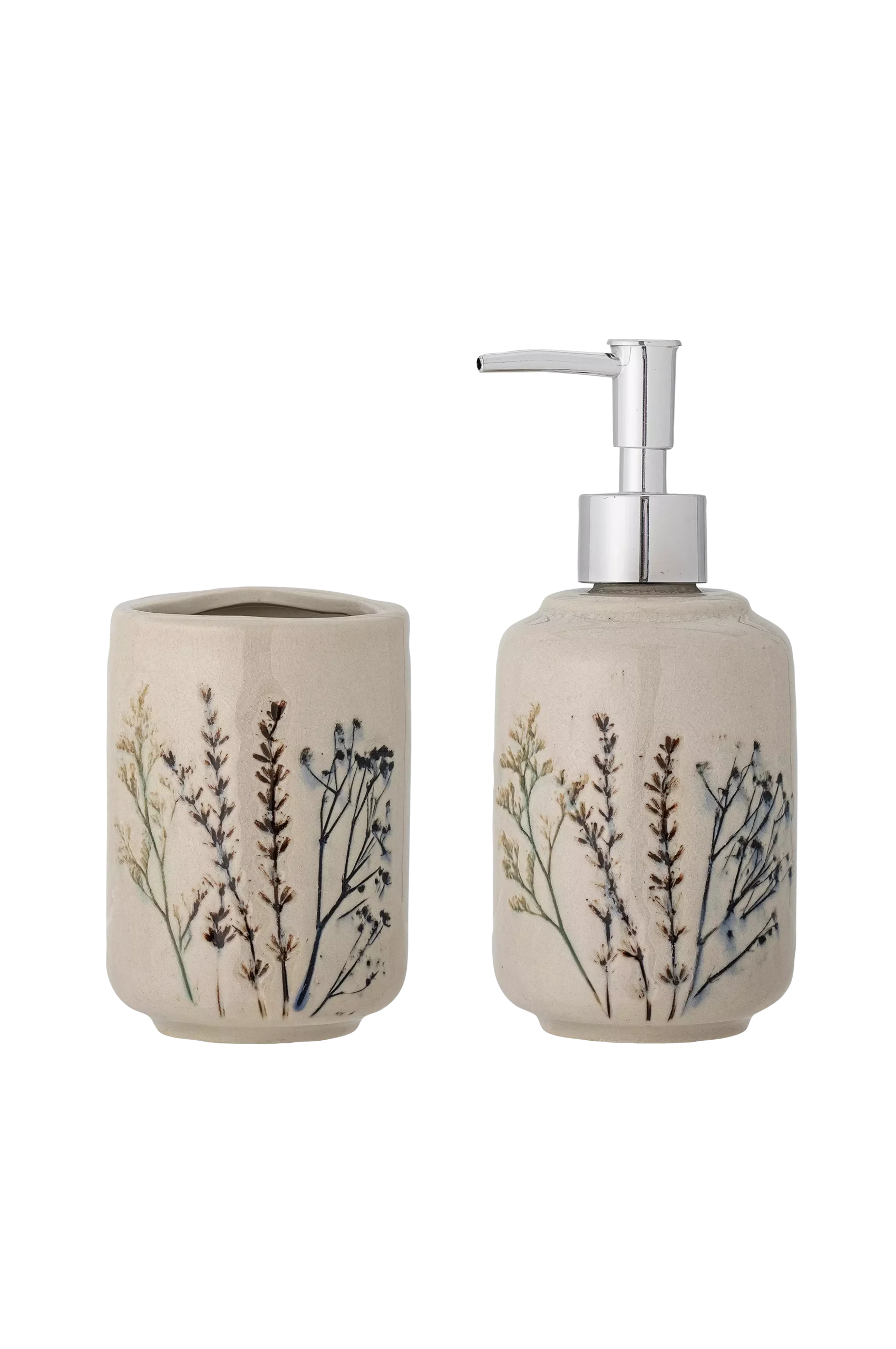 Bea Tvålpump och Mugg, Natur, Stengods, 2-pack