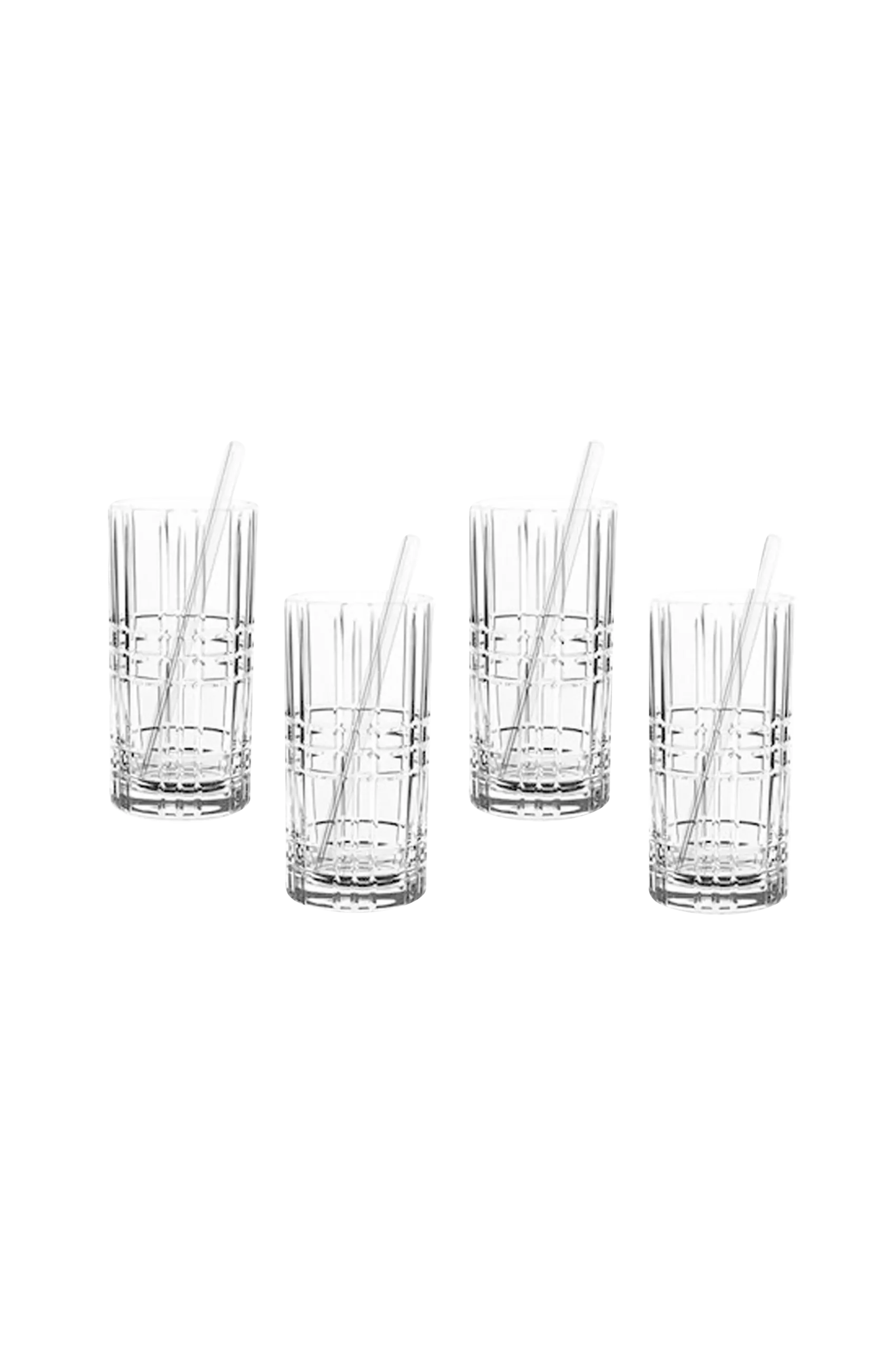 Longdrinkglas med sugrör Tastes Good 44,5 cl, set i 5 delar