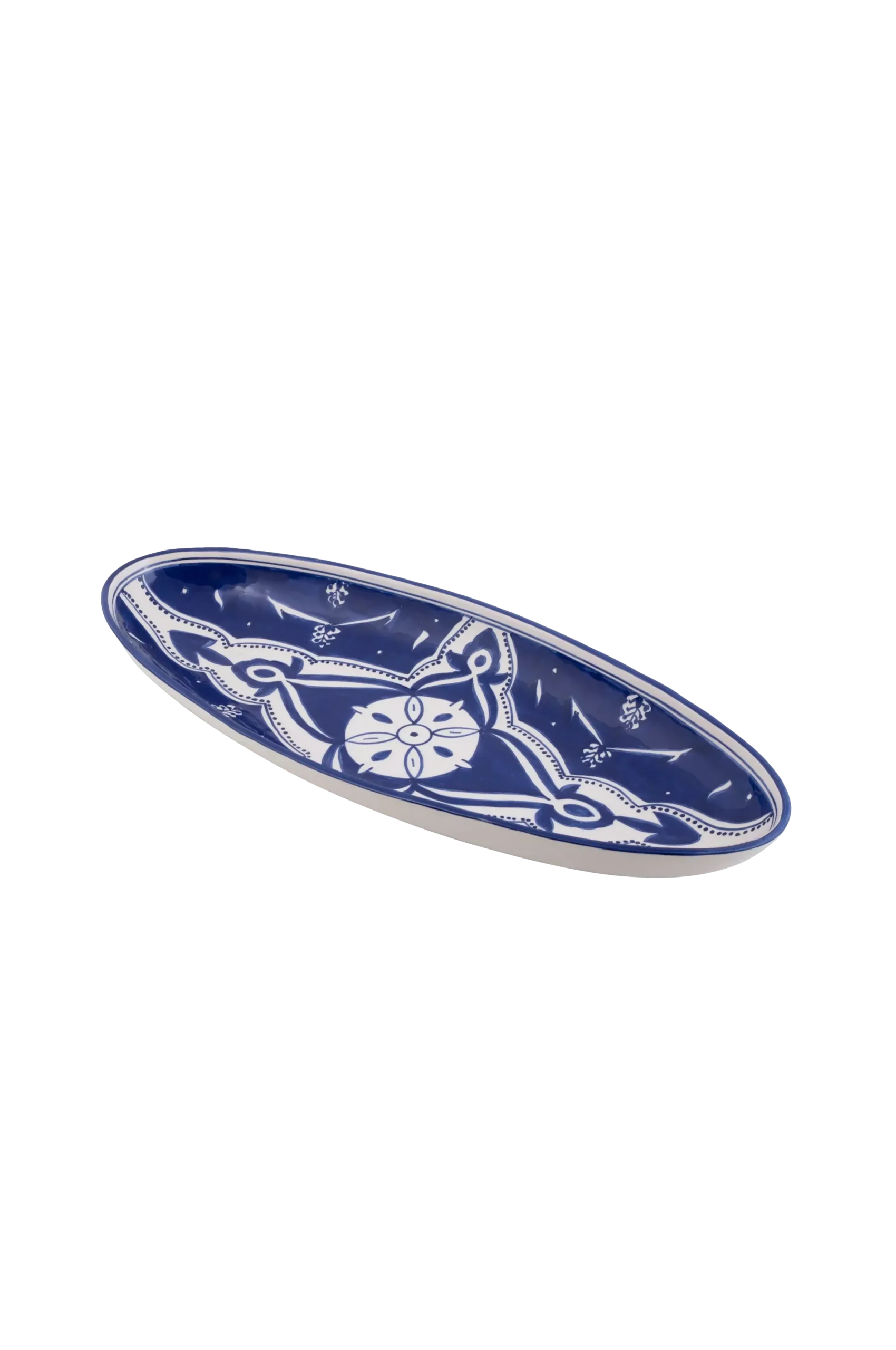 Ovalt fat Blue Fond 50 cm