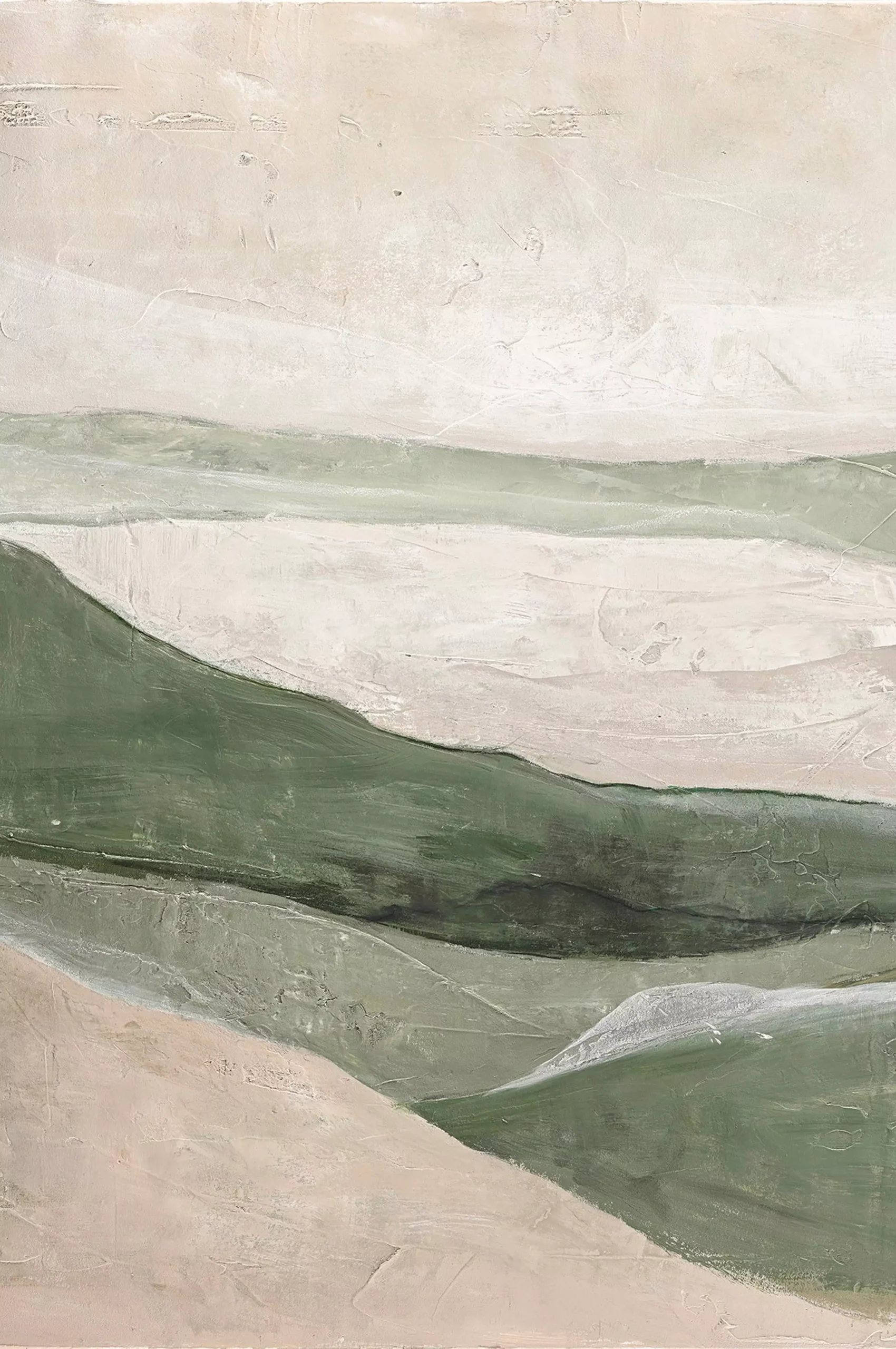 Design Målning / Green Field / 90x120 Cm