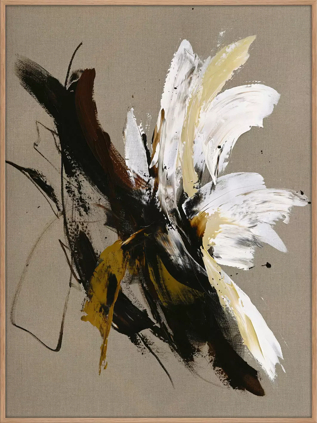 Linne Målning / Explosive / 90x120 Cm / Ekram