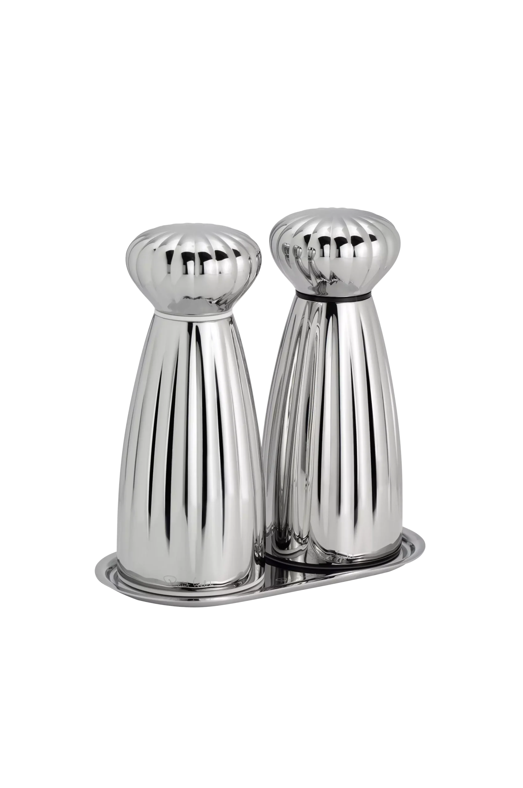 Salt- och pepparkvarnar Palm Bright Medium med bricka Set