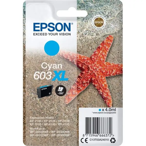 Bläckpatron Epson 603XL Cyan Blister 4 ml