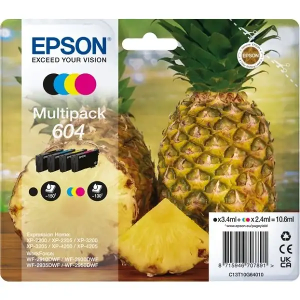 Epson T604 bläckpatron, flerpack